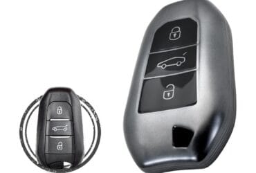 TPU Key Cover Case For Peugeot 3008 5008 Citroen C3 C4 Cactus Smart Key Remote 3 Button BLACK Metal Color