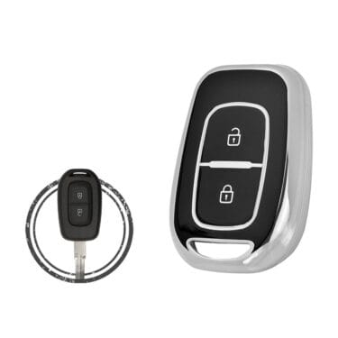 TPU Key Cover Case For Renault Symbol Dacia Stepway Duster Logan Lodgy Remote Head Key 2 Button Black Chrome Color