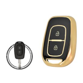 TPU Key Cover Case Protector For Renault Symbol Dacia Stepway Duster Logan Lodgy Remote Head Key 2 Button BLACK GOLD Color