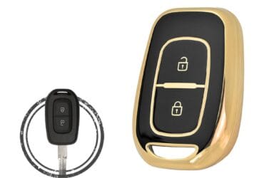 TPU Key Cover Case Protector For Renault Symbol Dacia Stepway Duster Logan Lodgy Remote Head Key 2 Button BLACK GOLD Color