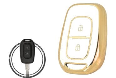 TPU Key Cover Case For Renault Symbol Dacia Stepway Duster Logan Lodgy Remote Head Key 2 Button WHITE GOLD Color