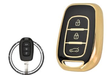 TPU Key Cover Case Protector For Renault Symbol Dacia Stepway Duster Logan Lodgy Remote Head Key 3 Button BLACK GOLD Color