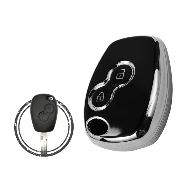 TPU Key Cover Case For Renault Master Trafic Dacia Logan Duster Remote Head Key 2 Button Black Chrome Color