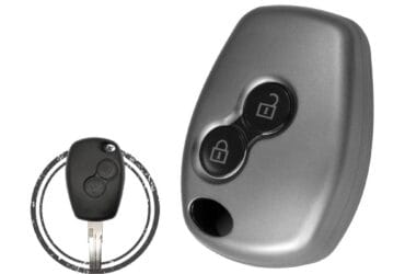Coque en TPU pour clé principale à distance Renault Dacia 2 boutons Couleur Métal NOIR