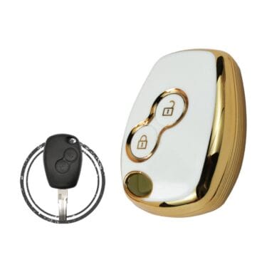TPU Key Cover Case For Renault Master Trafic Dacia Logan Duster Remote Head Key 2 Button WHITE GOLD Color