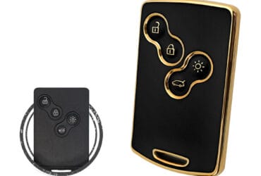 TPU Key Cover Case Protector For Renault Megane 3 Laguna 3 Scenic 3 Fluence Koleos Smart Card Key 4 Button BLACK GOLD Color