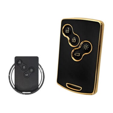 TPU Key Cover Case Protector For Renault Megane 3 Laguna 3 Scenic 3 Fluence Koleos Smart Card Key 4 Button BLACK GOLD Color