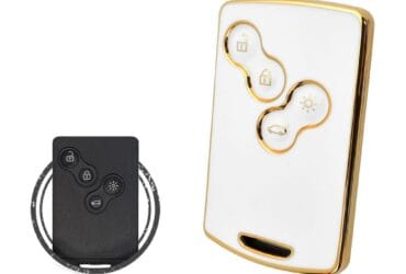 TPU Key Cover Case For Renault Megane 3 Laguna 3 Scenic 3 Fluence Koleos Smart Card Key 4 Button WHITE GOLD Color
