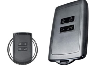 TPU Key Fob Cover Case For Renault Megane 4 Espace 5 Clio 5 Talisman Smart Key Card 4 Button BLACK Metal Color