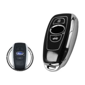 TPU Key Cover Case For Subaru Forester Impreza Legacy BRZ Smart Key Remote 3 Button Black Chrome Color