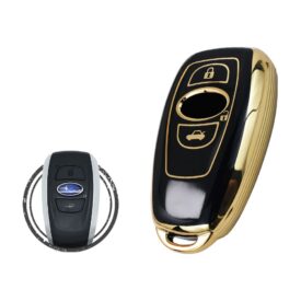 TPU Key Cover Case Protector For Subaru Forester Impreza Legacy BRZ Smart Key Remote 3 Button BLACK GOLD Color