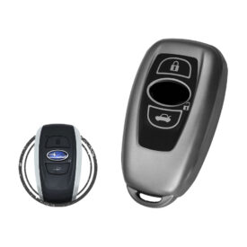 TPU Key Fob Cover Case For Subaru Forester Impreza Legacy BRZ Smart Key Remote 3 Button BLACK Metal Color