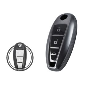 TPU Key Fob Cover Case For Suzuki Ciaz Smart Key Remote 3 Button BLACK Metal Color
