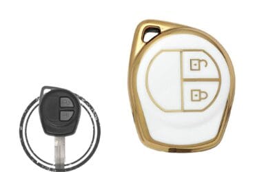 TPU Key Cover Case For Suzuki Swift Ignis Ciaz Jimny Remote Head Key 2 Button WHITE GOLD Color