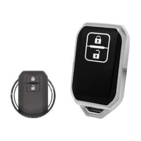 TPU Key Cover Case For Suzuki Swift Smart Key Remote 2 Button Black Chrome Color