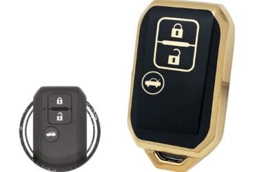 TPU Key Cover Case Protector For Suzuki Swift Smart Key Remote 3 Button BLACK GOLD Color