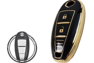 TPU Key Cover Case Protector For Suzuki Vitara Baleno Smart Key Remote 2 Button BLACK GOLD Color