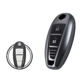 TPU Key Fob Cover Case For Suzuki Vitara Baleno Smart Key Remote 2 Button BLACK Metal Color