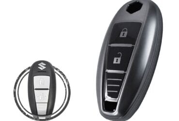 Coque en TPU pour clé intelligente Suzuki Vitara / Baleno 2 boutons Couleur métal noir