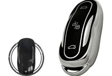 Coque en TPU pour clé intelligente Tesla Model 3/Y 3 boutons Couleur Chrome Noir