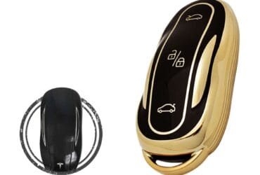 Coque de protection en TPU pour clé intelligente Tesla Model 3/Y 3 boutons Couleur NOIR OR