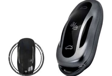 Coque en TPU pour clé intelligente Tesla Model 3/Y à 3 boutons Couleur Métal NOIR