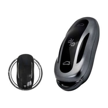 TPU Key Fob Cover Case For Tesla Model 3 Y Smart Key Remote 3 Button BLACK Metal Color