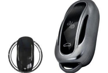 TPU Key Fob Cover Case For Tesla Model 3/S/X Smart Key Remote 3 Button BLACK Metal Color