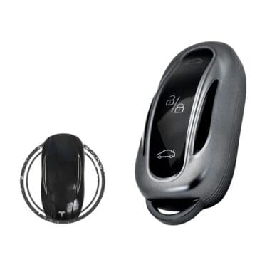 TPU Key Fob Cover Case For Tesla Model 3/S/X Smart Key Remote 3 Button BLACK Metal Color