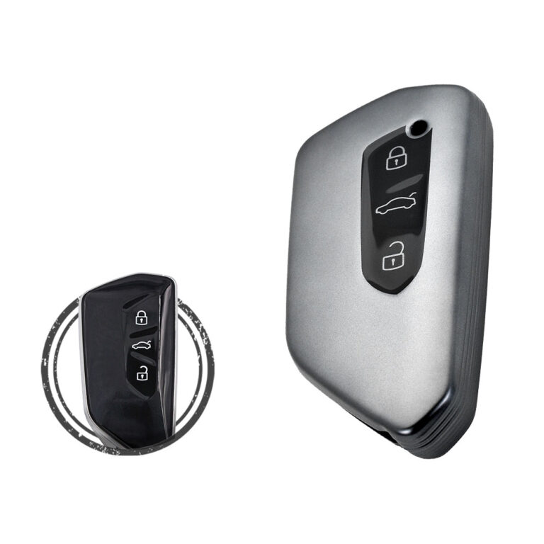 TPU Key Cover Case For Volkswagen VW Golf 8 Smart Key Remote 3 Button BLACK Metal Color