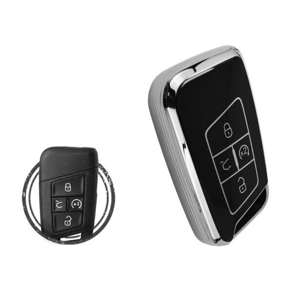 TPU Key Cover Case For Volkswagen VW MQB Passat B8 Smart Key Remote 4 Button Black Chrome Color