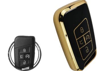 TPU Key Cover Case For Volkswagen VW MQB Passat B8 Smart Key Remote 4 Button BLACK GOLD Color