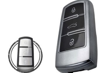 TPU Key Cover Case For Volkswagen VW Passat Smart Key Remote 3 Button BLACK Metal Color