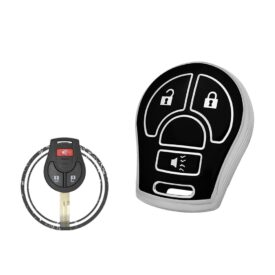 TPU Key Cover Case For Nissan Micra X-Trail Rogue Versa Remote Head Key 3 Button Black Chrome Color