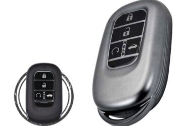 TPU Key Cover Case For 2023-2024 Honda Accord Civic Smart Key Remote 4 Button BLACK Metal Color