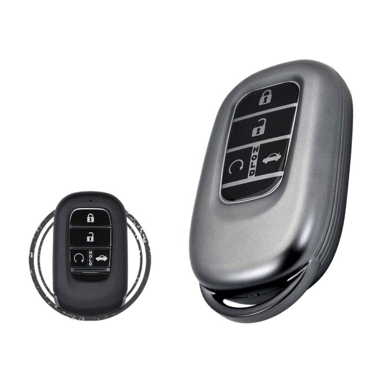 TPU Key Cover Case For 2023-2024 Honda Accord Civic Smart Key Remote 4 Button BLACK Metal Color