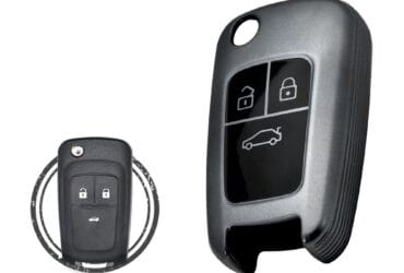TPU Key Cover Case For Chevrolet Cruze Malibu Impala Flip Key Remote 3 Button BLACK Metal Color