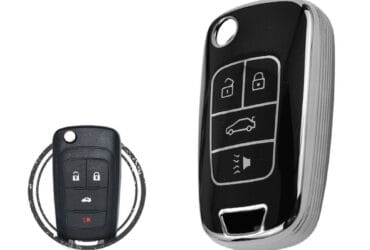 TPU Key Cover Case For Chevrolet Cruze Camaro Malibu Flip Key Remote 4 Button Black Chrome Color