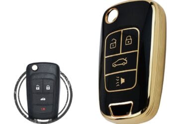 TPU Key Cover Case For Chevrolet Cruze Malibu Camaro Flip Key Remote 4 Button BLACK GOLD Color