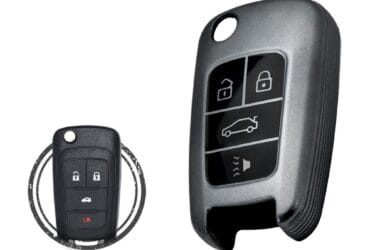 TPU Key Cover Case For Chevrolet Cruze Malibu Camaro Flip Key Remote 4 Button BLACK Metal Color