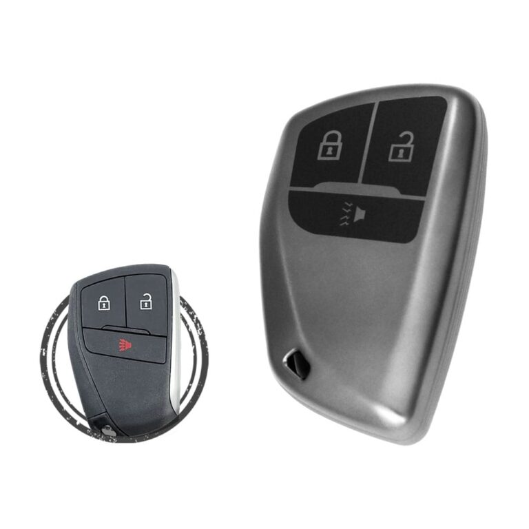 TPU Key Cover Case For Chevrolet Silverado 1500 Buick Envision Smart Key Remote 3 Button BLACK Metal Color