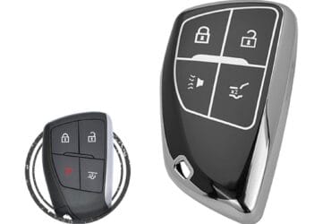 TPU Key Cover Case For Chevrolet Suburban Tahoe Smart Key Remote 4 Button Black Chrome Color