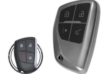 TPU Key Cover Case For Chevrolet Suburban Tahoe Smart Key Remote 4 Button BLACK Metal Color