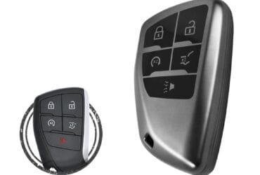 TPU Key Cover Case For Chevrolet Suburban Tahoe Smart Key Remote 5 Button BLACK Metal Color
