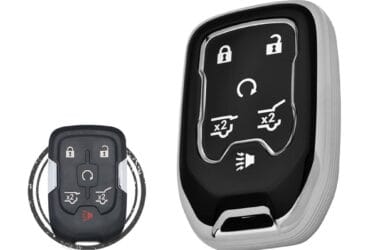 TPU Key Cover Case For Chevrolet Suburban Tahoe Smart Key Remote 6 Button Black Chrome Color
