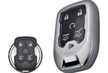 TPU Key Cover Case For Chevrolet Suburban Tahoe Smart Key Remote 5 Button BLACK Metal Color