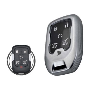 TPU Key Cover Case For Chevrolet Suburban Tahoe Smart Key Remote 5 Button BLACK Metal Color