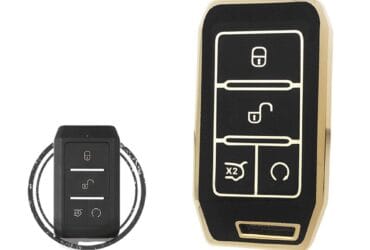 TPU Key Cover Case For BYD Qin EV E2 Yuan 535 E1 E3 Remote Key 4 Button BLACK GOLD Color