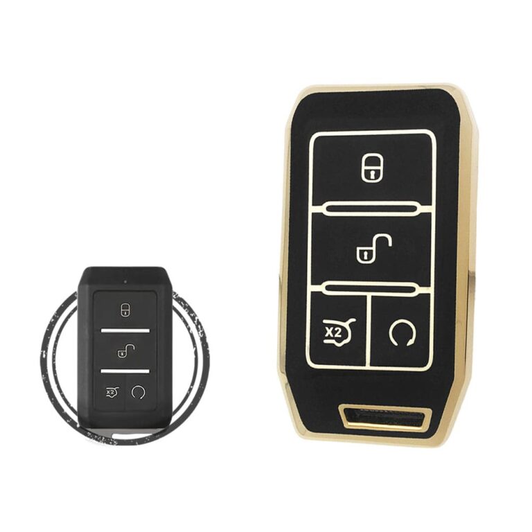 TPU Key Cover Case For BYD Qin EV E2 Yuan 535 E1 E3 Remote Key 4 Button BLACK GOLD Color