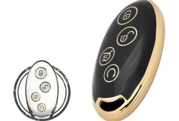 TPU Key Cover Case For BYD Song Max Yuan Smart Key Remote 4 Button BLACK GOLD Color